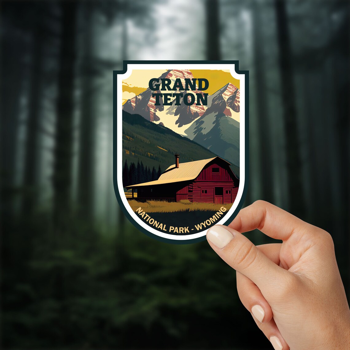 Grand Teton Explorer Hiker Travel Poster