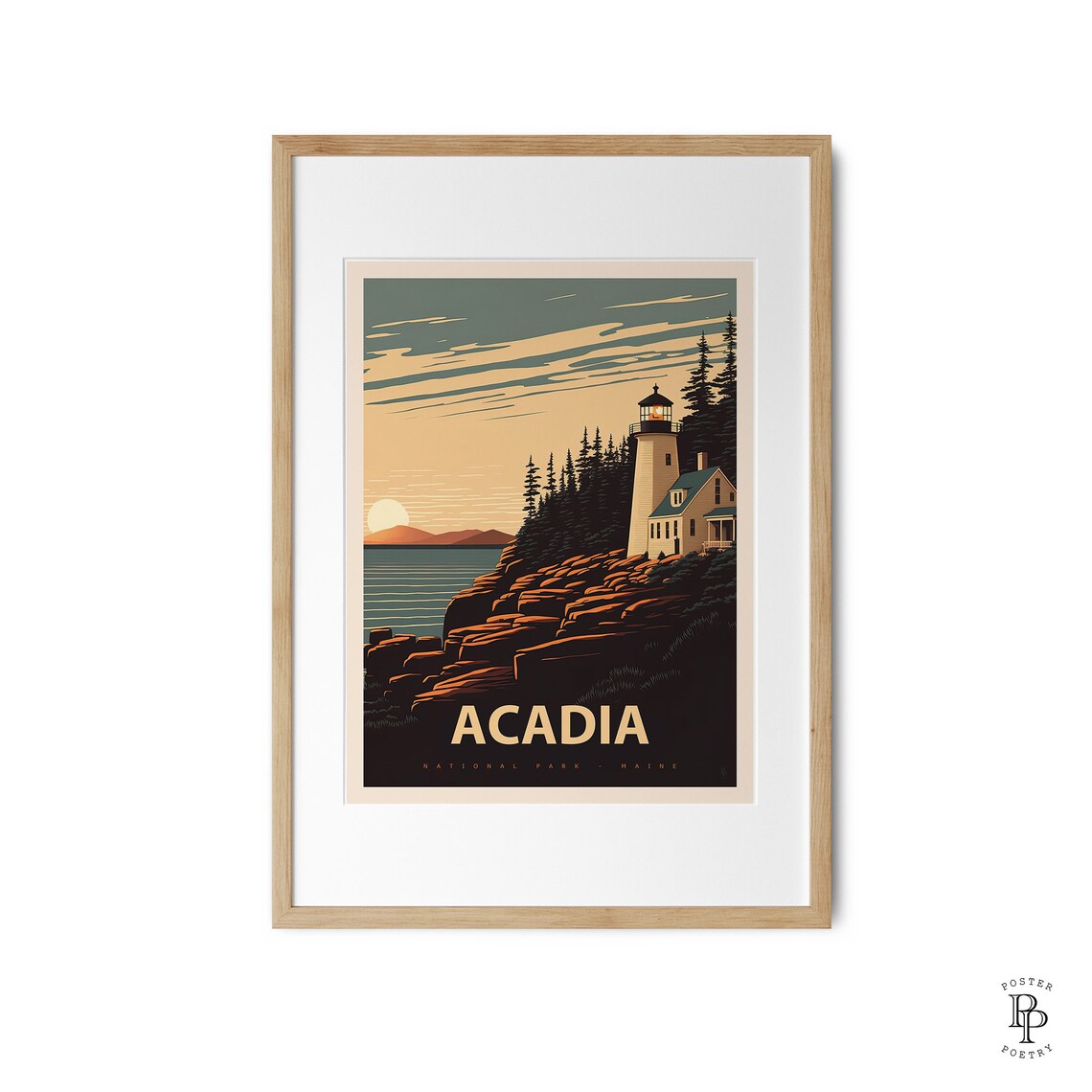 Acadia Vintage National Park Travel Poster Print - Image 3