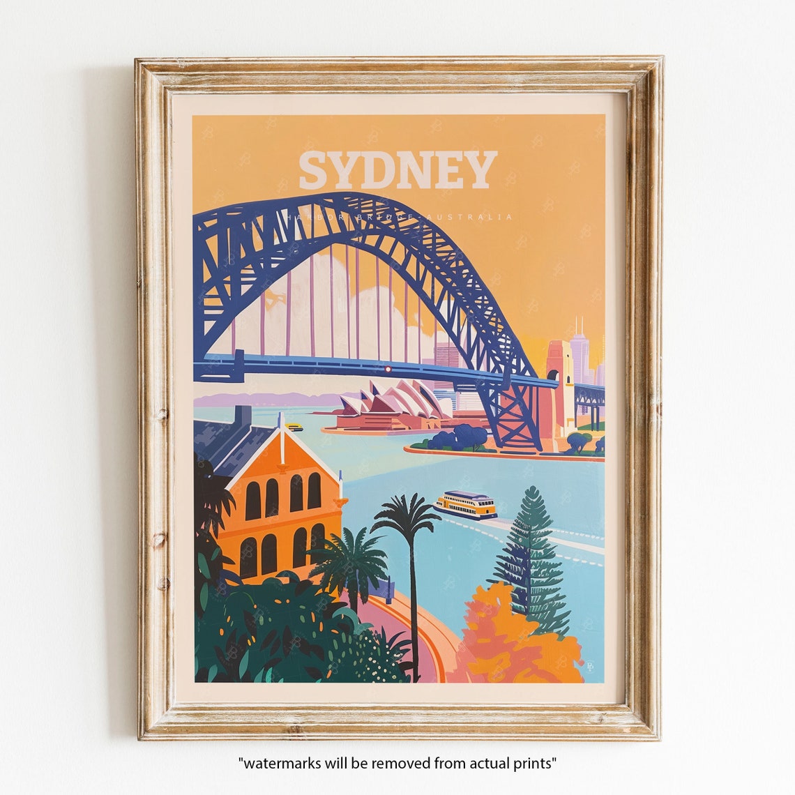 Sydney Australia Harbour Bridge Opera House Sunset Harbor View Poster