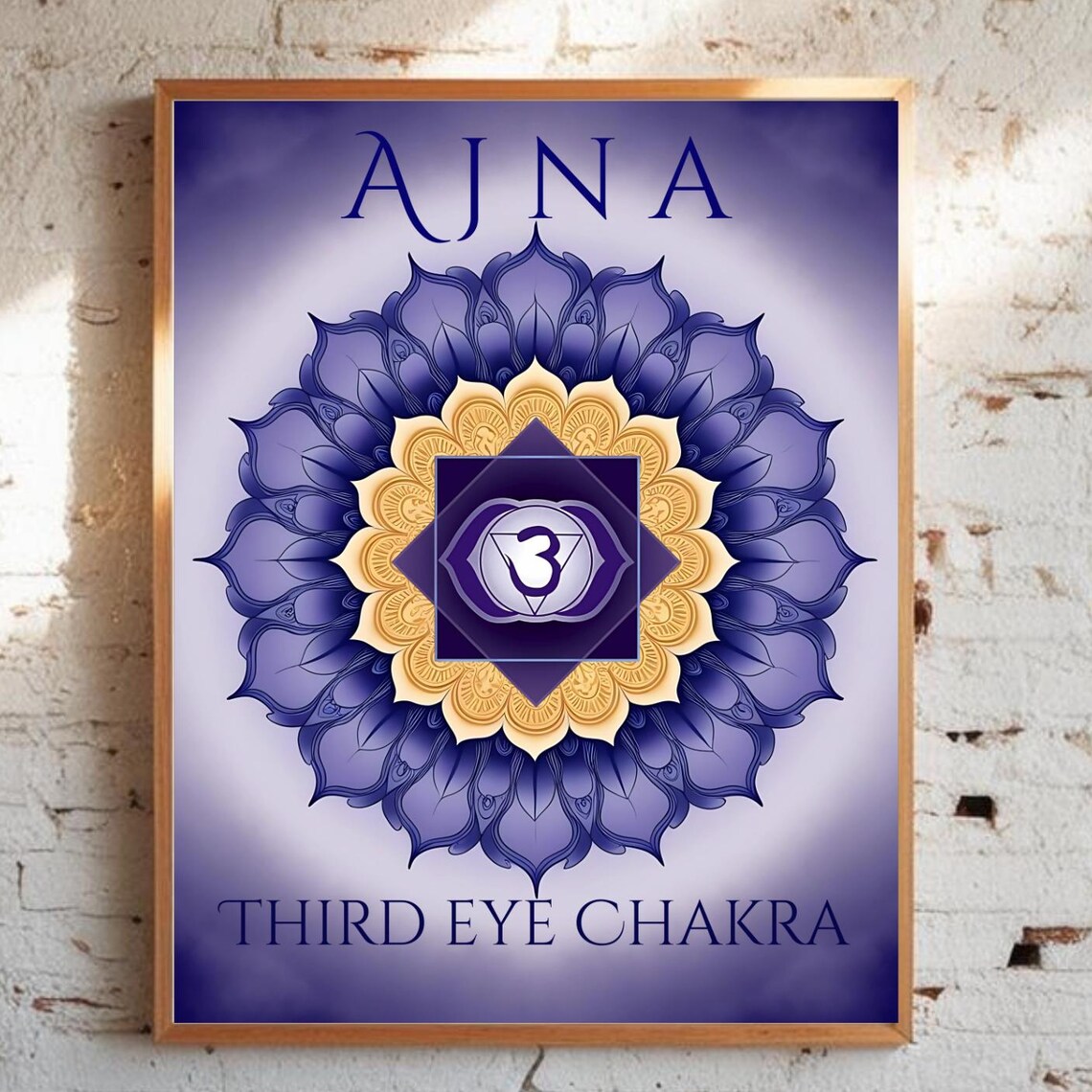 Ajna Third Eye Chakra Mandala Poster Spiritual Meditation Art