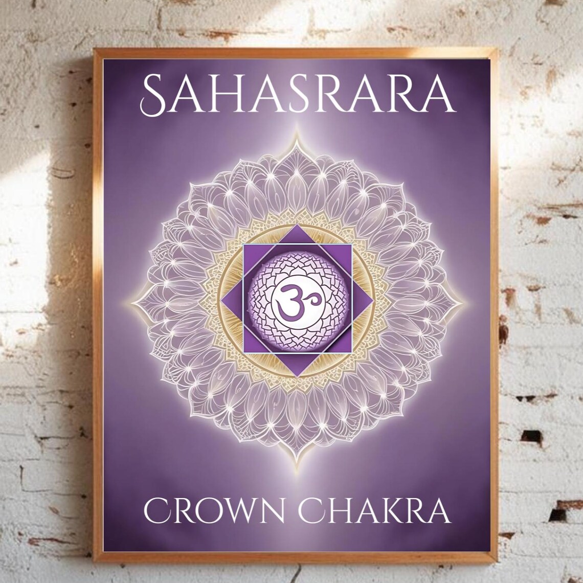 Crown Chakra Sahasrara Purple Mandala Spiritual Meditation Poster