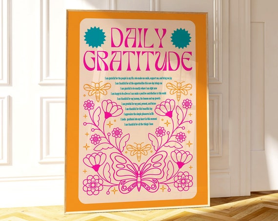 Daily Positive Affirmation Retro Teen Girl Room Art Print