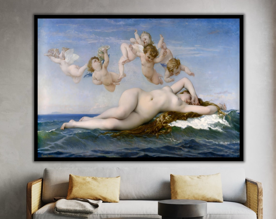 Cabanel The Birth Of Venus Reclining On Waves With Cherubs Art Poster