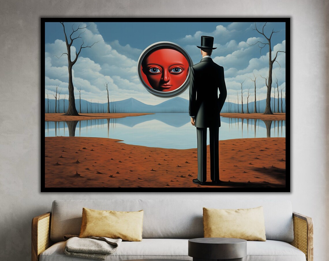 Surreal Reflection Art Ready To Hang Wall Decor Modern Artwork Unique Gift Idea Framed Print Surrealism Artwork