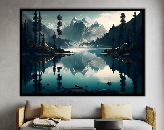 Nature Landscape Print Forest Painting Ready To Hang Artwork Gift For Nature Lovers Interior Design Art
