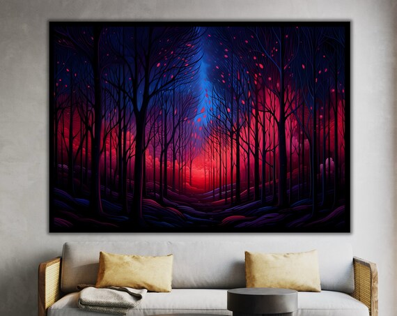 Modern Home Decor Peaceful Forest Art Framed Wall Art Large Wall Decor Luxury Gift Modern Home Decoration
