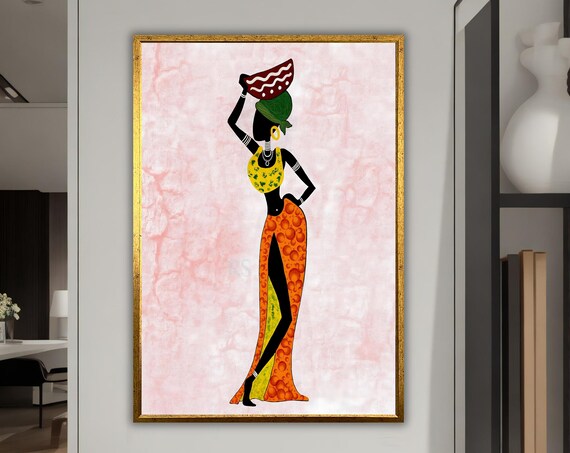 African Woman Print Ethnic Wall Decor Ready To Hang Artwork Home Gift Office Decor