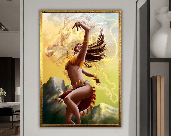 African Tribal Woman Ethnic Artistic Print Print Ready To Hang Wall Decor Framed Artwork Unique Gift