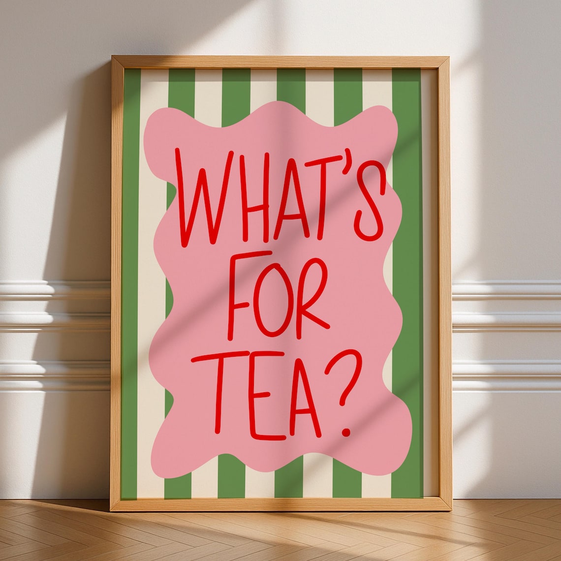 Whats For Tea Bold Funky Kitchen Typography Art Print