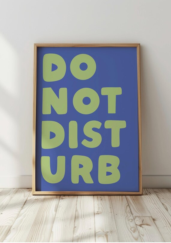 Do Not Disturb Bold Lime Green Playful Typography Bedroom Poster