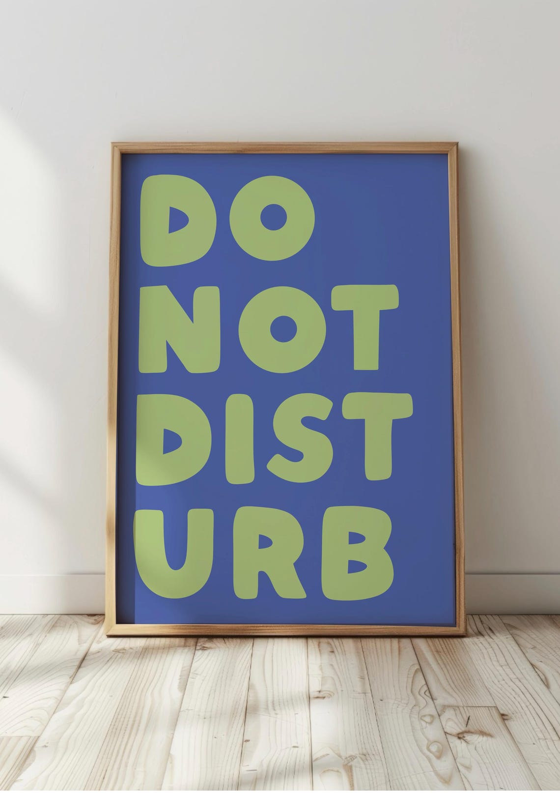 Do Not Disturb Bold Lime Green Playful Typography Bedroom Poster