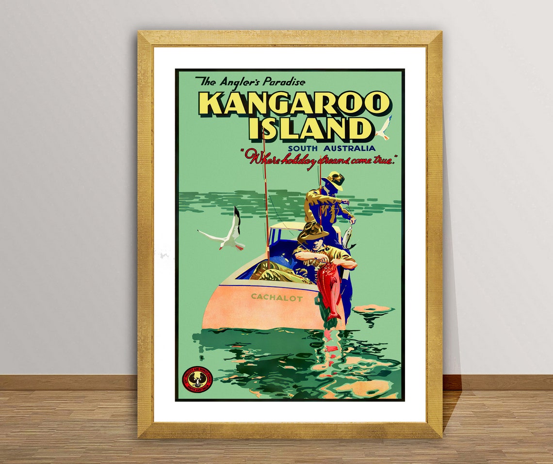 Kangaroo Island South Australia Anglers Paradise Fishing Poster