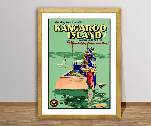 Kangaroo Island South Australia Anglers Paradise Fishing Poster