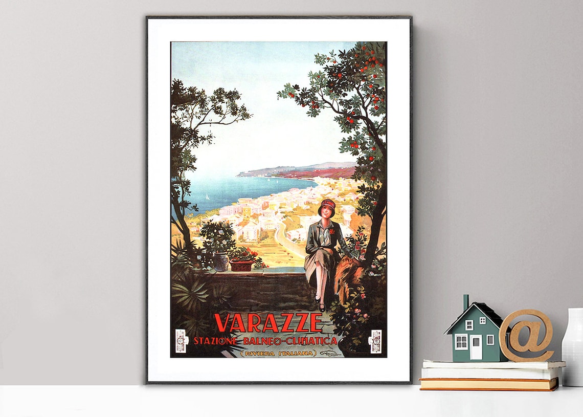 Varazze Riviera Italiana Vintage Travel Poster
