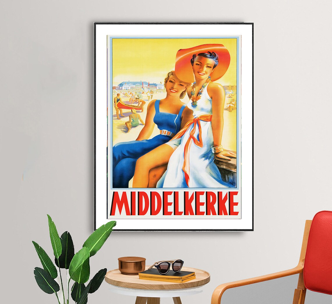 Middelkerke Vintage Travel Poster, Belgium Travel Poster - Image 2