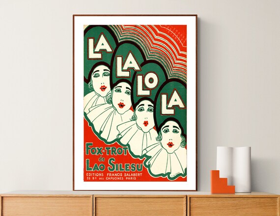 La La Fox Trot Lao Silesu Vintage Sheet Music Art Deco Poster