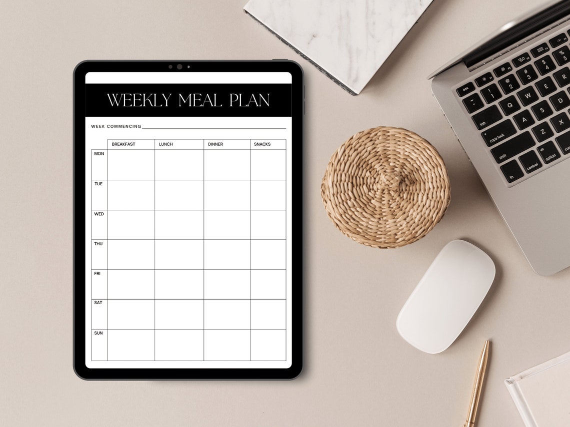 Weekly Meal Plan Grid Minimalist Kitchen Planner Sheet Print - Image 2