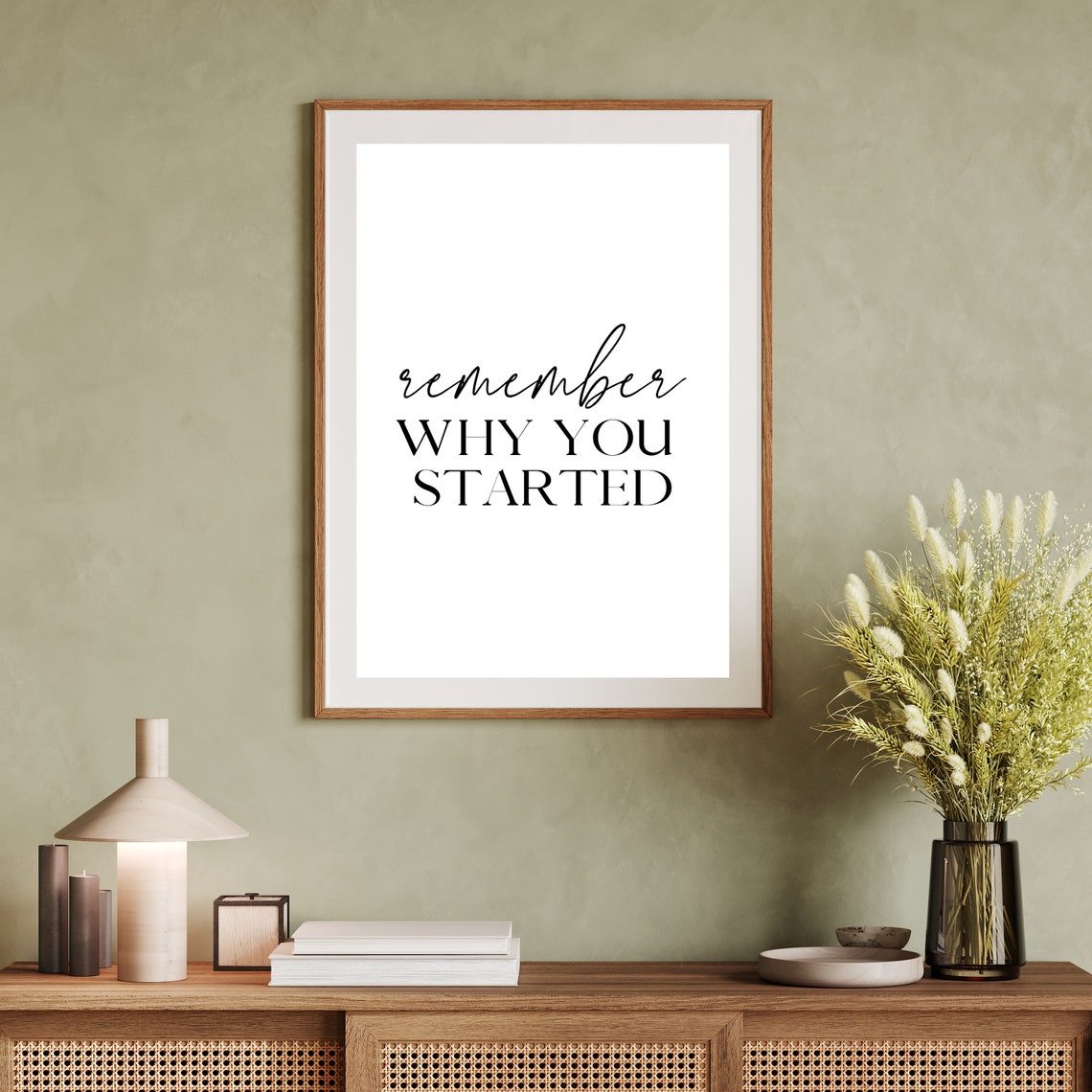 Remember Why You Started Motivational Quote Minimalist Office Poster - Image 3