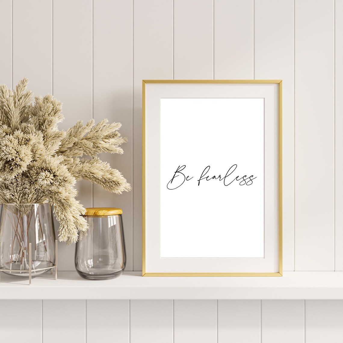 Be Fearless Motivational Script Quote Minimalist Positive Mindset Poster - Image 3