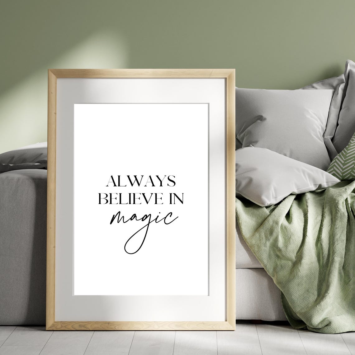 Always Believe in Magic Dreamy Inspirational Script Quote Poster - Image 2