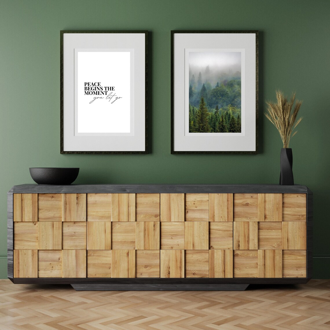 Peace Begins the Moment You Let Go Serene Script Inspirational Wall Print - Image 4