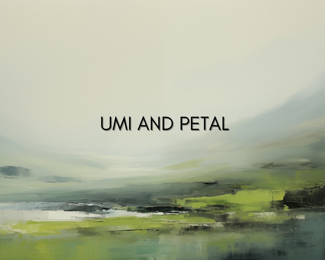 Misty Green Hills Foggy Abstract Landscape Soft Modern Art Poster - Image 2
