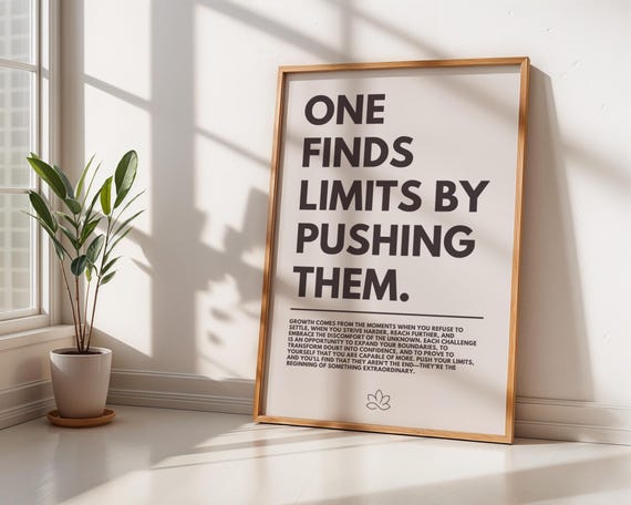 Motivational Push Your Limits Poster For Minimalistic Home Or Office Decor