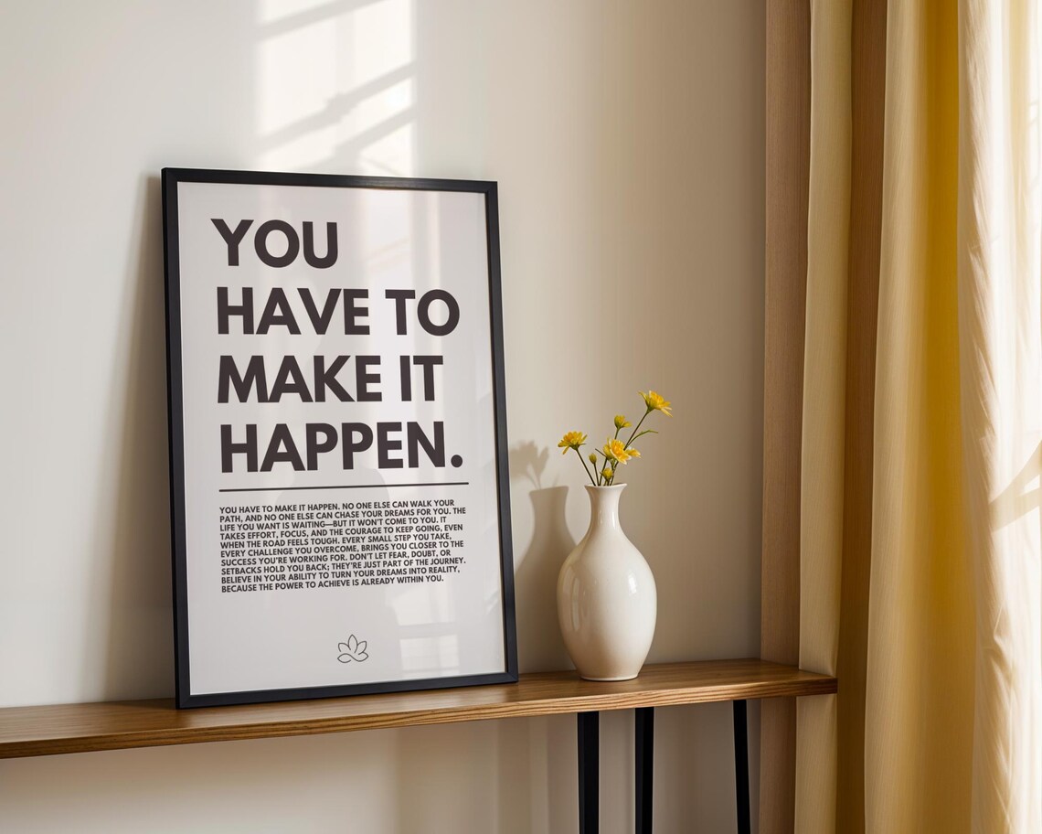 Motivational Make It Happen Minimalist Poster - Image 3