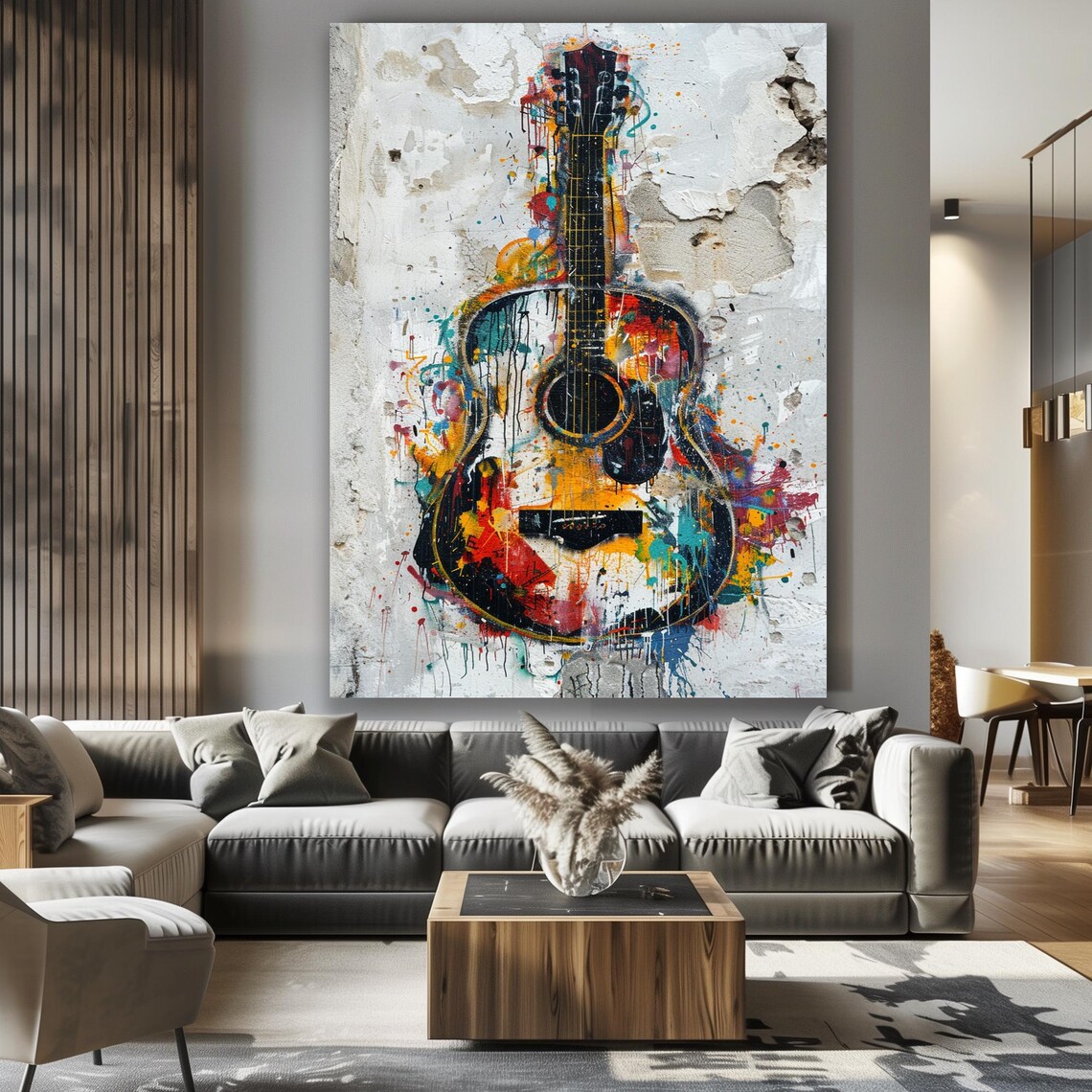 Guitar Abstract Modern Art Print, Music Room Decor - Image 6