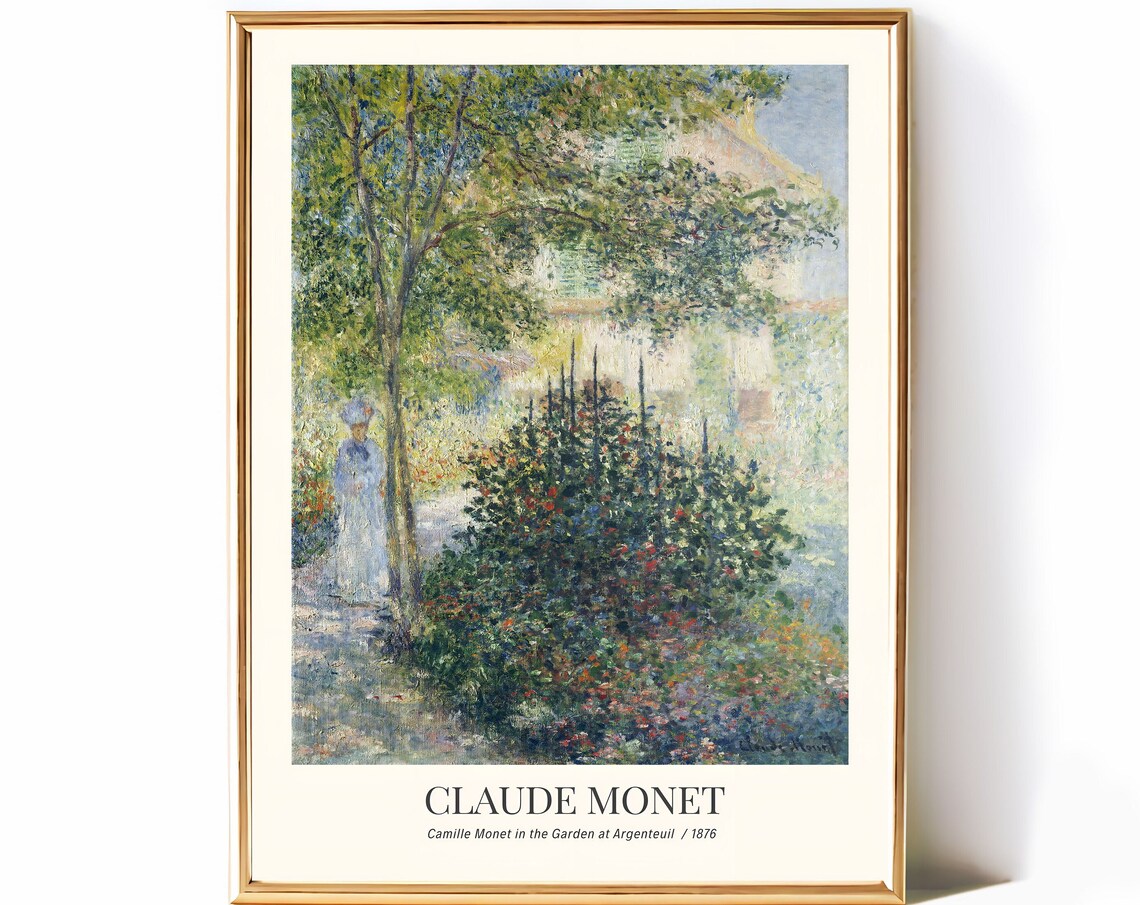 Claude Monet Camille Monet in the Garden at Argenteuil 1876 Poster