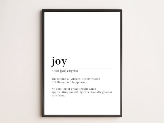 Joy Definition Print Motivational Wall Art