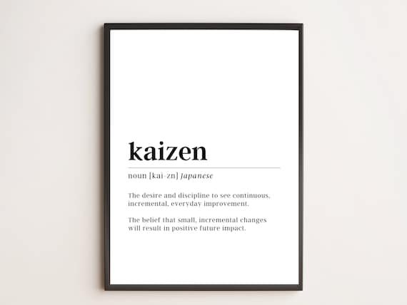 Kaizen Definition Print Motivational Wall Art