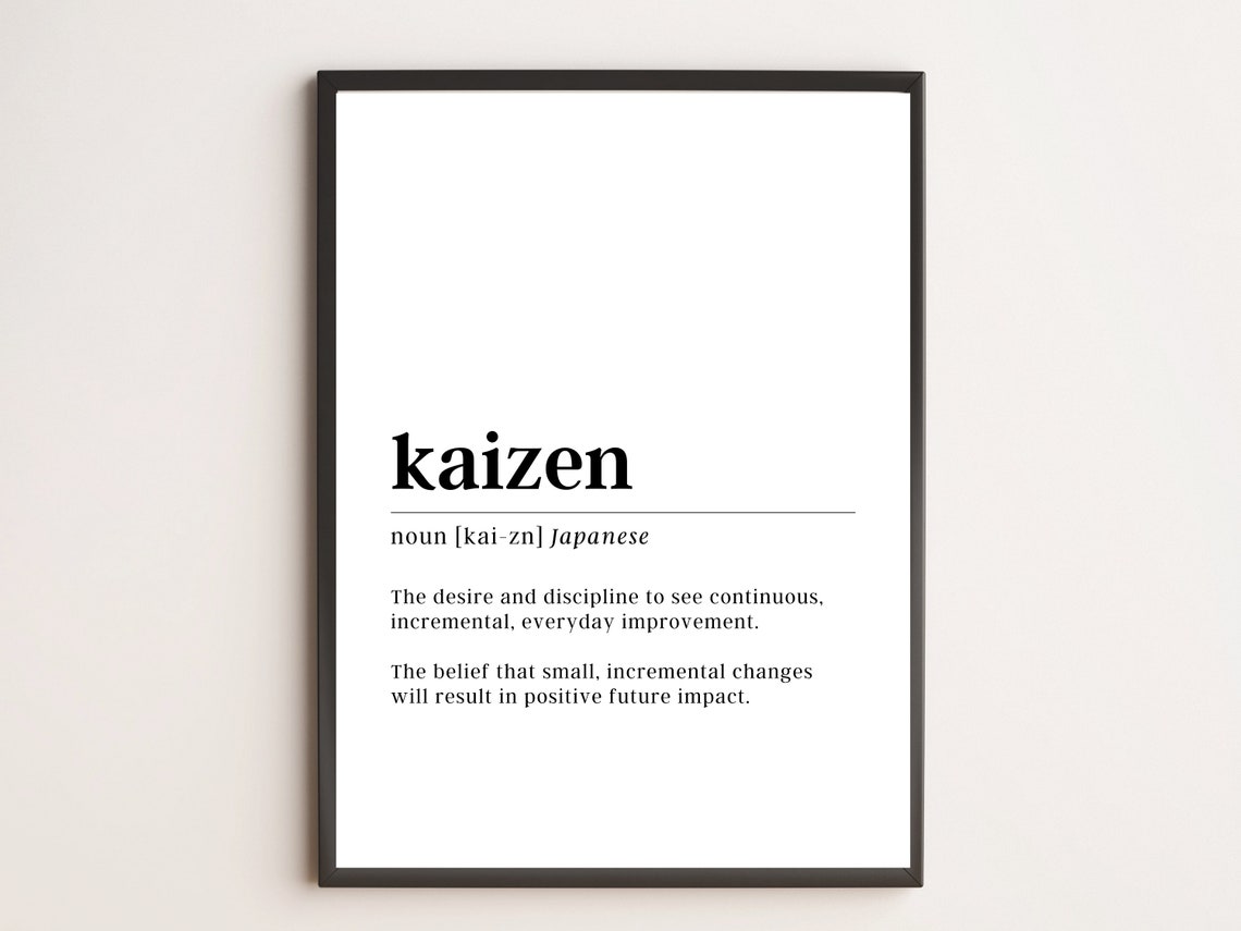 Kaizen Definition Japanese Continuous Improvement Mindset Poster