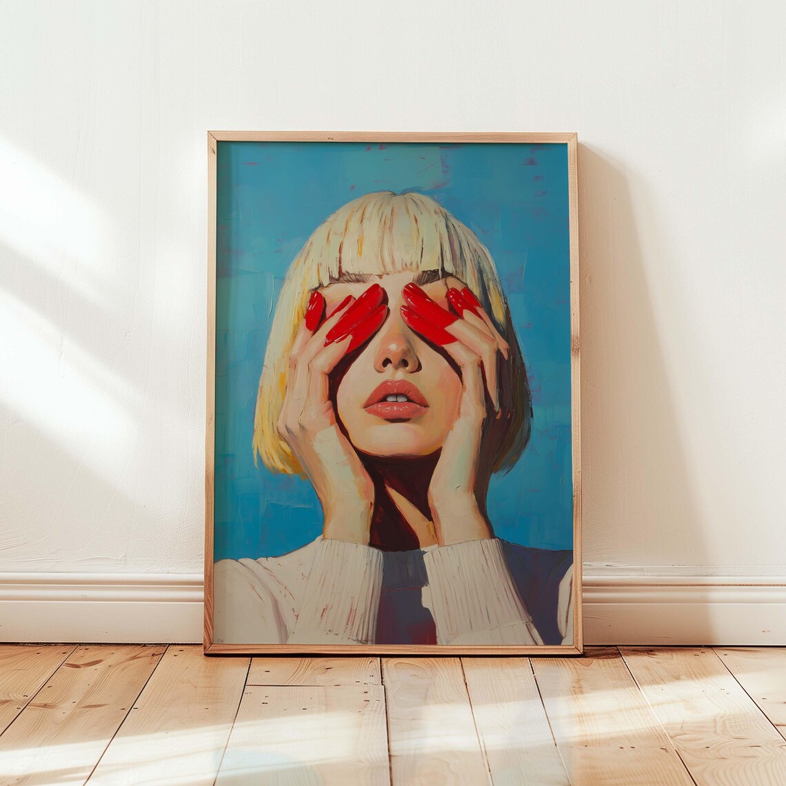 Expressive Women’s Portrait, Maximalist Modern Art Print