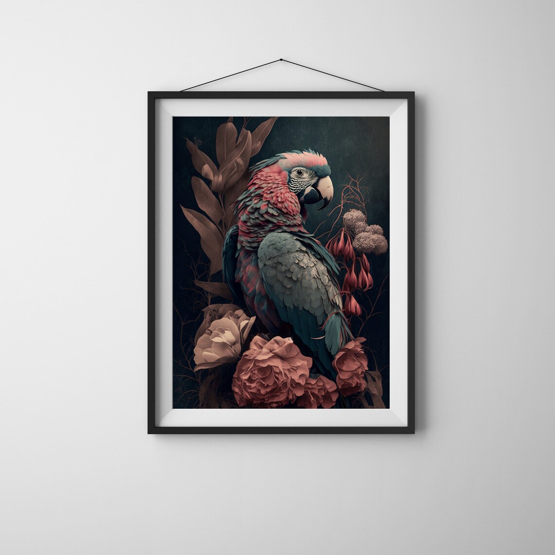 Scarlet Macaw Parrot Boho Vintage Bird Art Print - Image 2