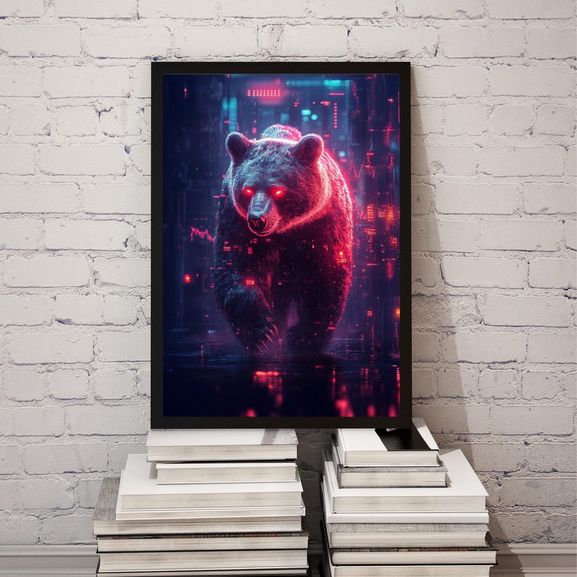 Trading Bear Poster Print Wall Street Trading Financial Art Bull Wall Art Print Stock Market Crypto Investor Money Trader Poster Bitcoin - Image 2