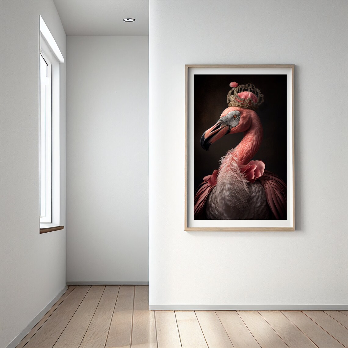 Vintage Flamingo Princess Bird Art Print - Image 3