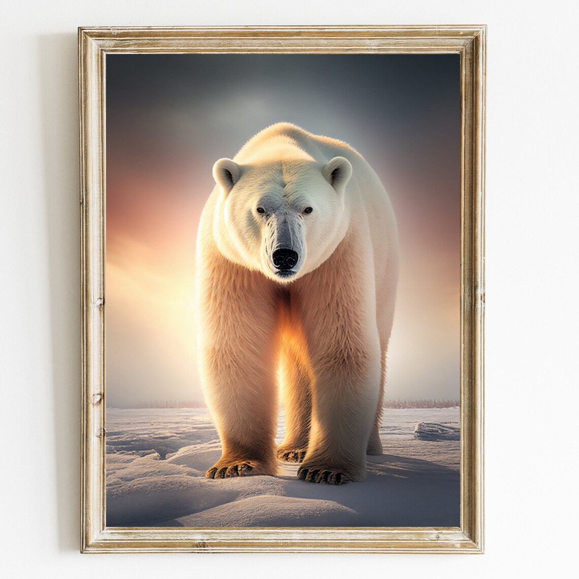 Polar Bear Portrait Art Print, Bear Nursery Decor