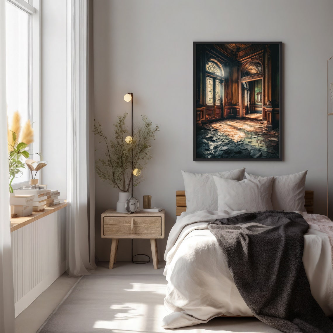 Abandoned Ornate Mansion Interior Dark Spooky Haunted Wall Art - Image 2