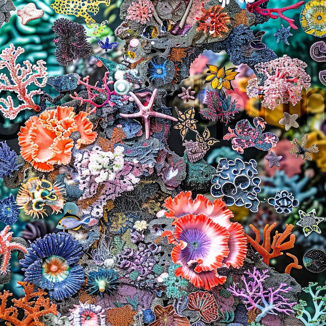 Vibrant Coral Reef Underwater Ecosystem Colorful Ocean Life Poster - Image 3