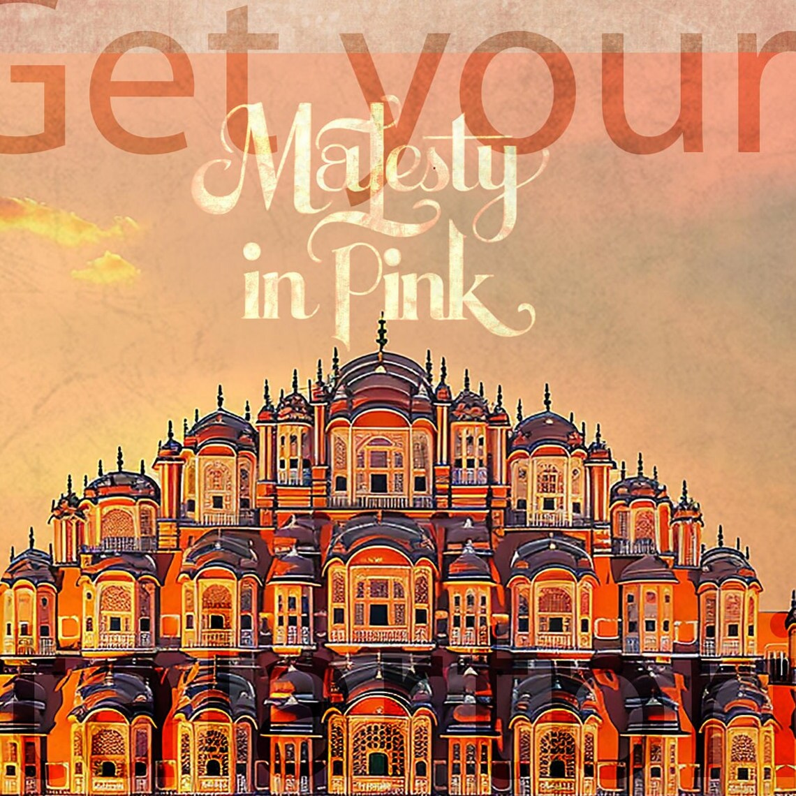 Jaipur Hawa Mahal Majesty in Pink Palace India Travel Poster - Image 3