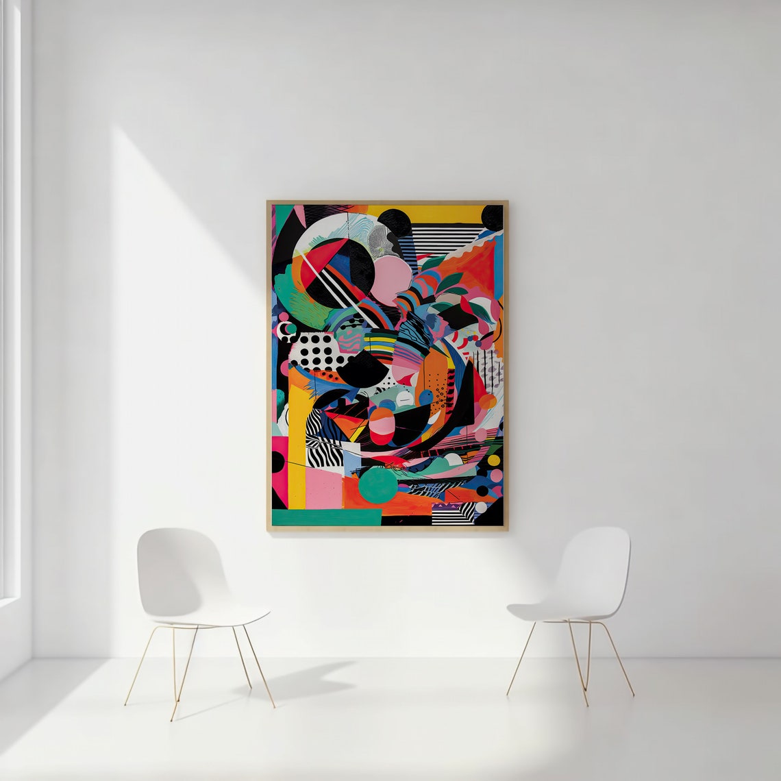 Colorful Geometric Abstract Pop Art Collage Modern Decor Poster - Image 2