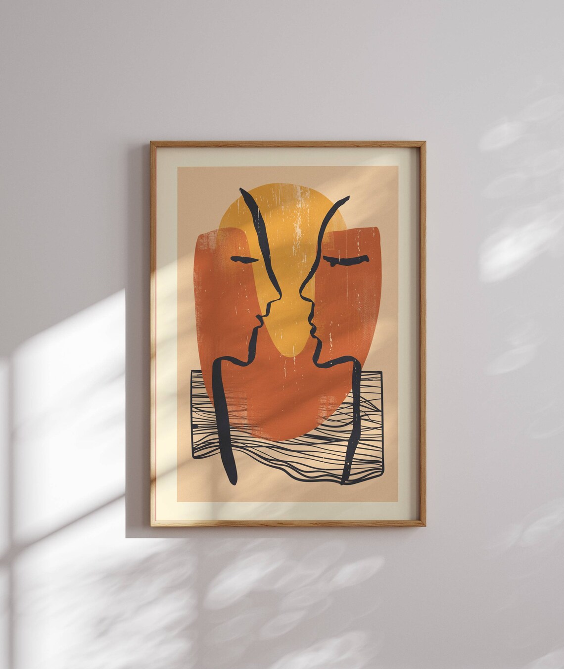 Modern Abstract Art Print, Mid-Century Scandinavian