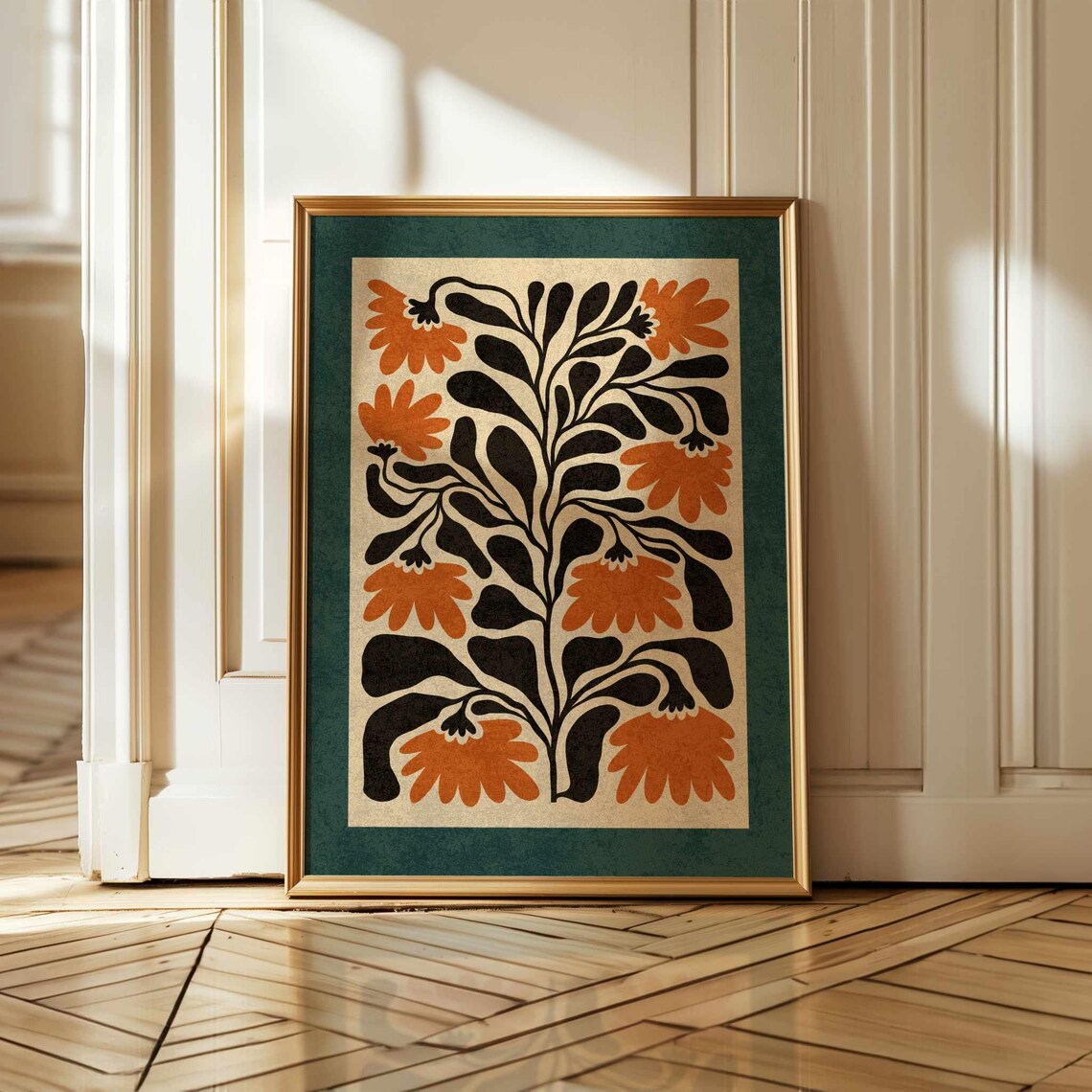 Matisse-Style Retro Floral Botanical Art Print