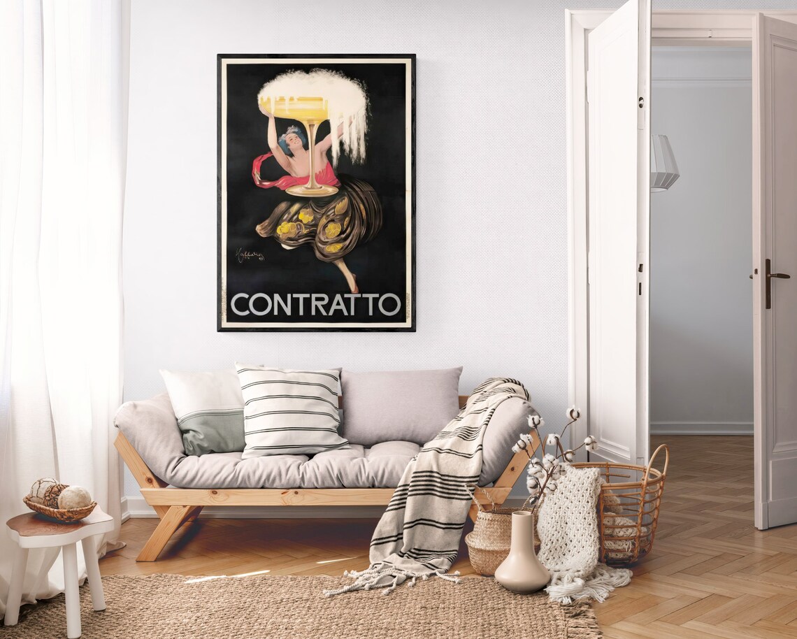 Contratto Vintage Italian Sparkling Wine Advertising Wall Art - Image 2