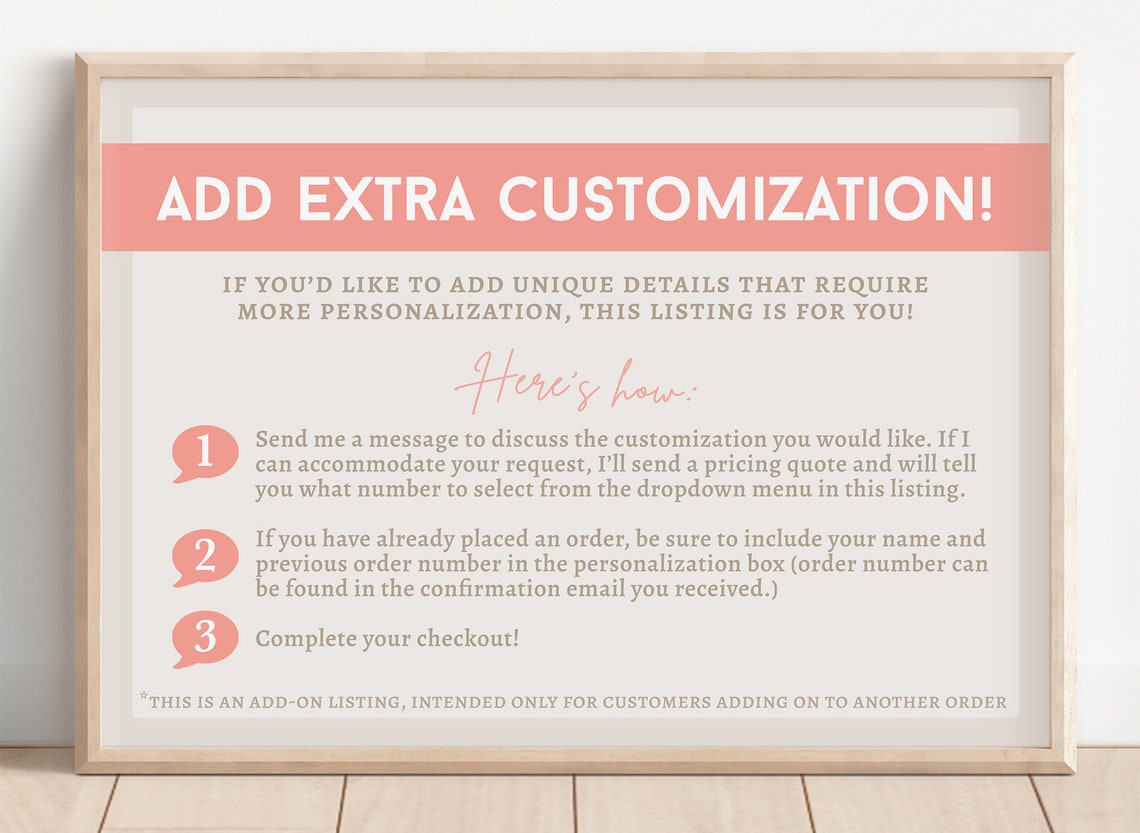Extra Customization For My Order