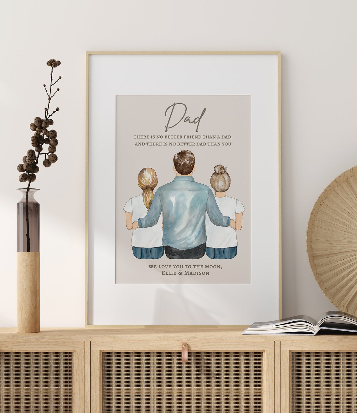 Behind Every Great Daughter Amazing Dad Personalized Gift Poster - Image 2