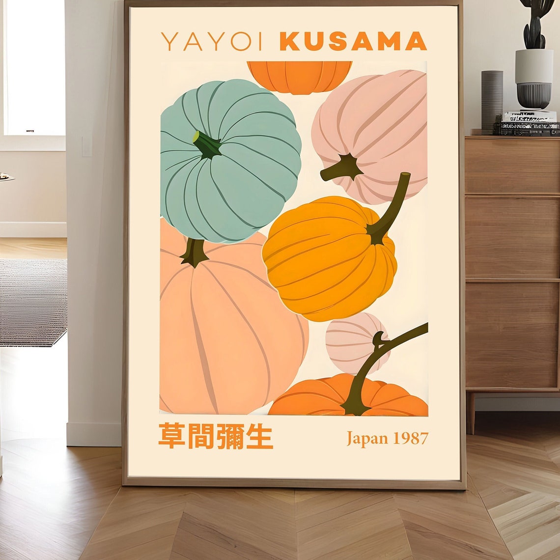 Yayoi Kusama Pumpkin Pattern Japan 1987 Pastel Gourd Art Poster