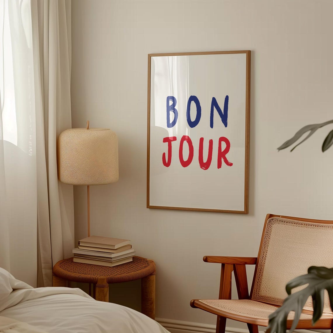 Bonjour Wall Art Print French Word Poster City Travel Art Prints Bonjour Prints Aesthetic Wall Art Modern Home Decor French Colorful Vibrant - Image 2