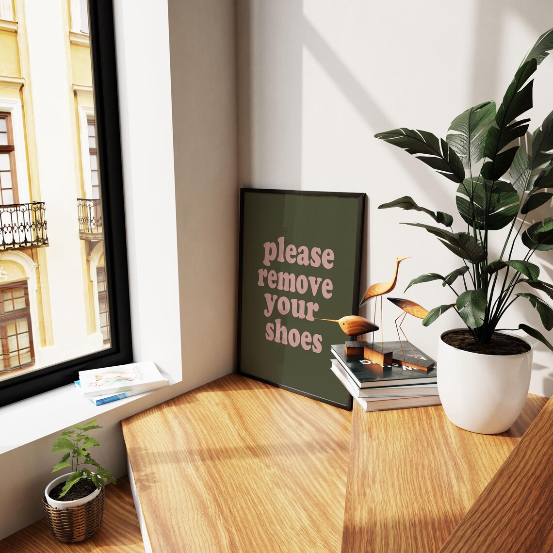 Please Remove Your Shoes Sign, Retro Wall Art - Image 3